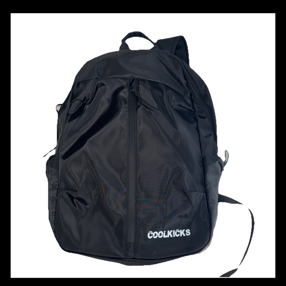 Cool kicks sneaker black backpack with charger port